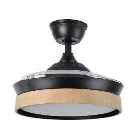 Ventilador Iglu Mini Negro Madera Fabrilamp - Motor DC Ø91cm