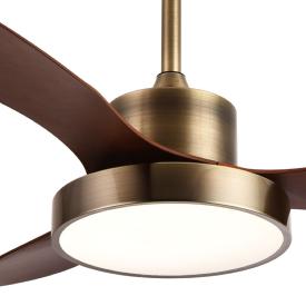 Ventilador Celeste XL Cuero satinado - Motor DC. Luz LED. 120cmØ.