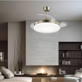 Ventilador retractil ALEMAR Malta Cuero Luz LED Ø50-107 cm