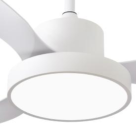 Ventilador Hayate Mini Blanco Fabrilamp - Motor DC, luz LED Ø97cm