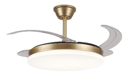 Ventilador retractil Isabella-L Champagne P&B - Motor DC. 50-108cmØ.