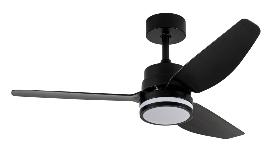 Ventilador Jarama Negro Fabrilamp - Motor DC, luz LED Ø112cm