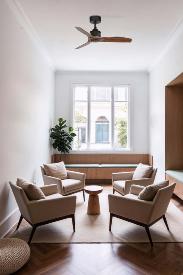 Ventilador JUST FAN S Negro Nogal Faro - 81cm Ø  