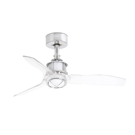 Ventilador Mini Just Fan Cromo FARO + Kit de luz. 81cm Ø