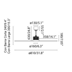 Ventilador Mini Just Fan Cromo FARO + Kit de luz. 81cm Ø