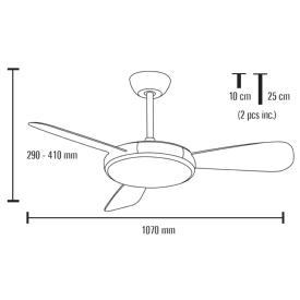 Ventilador Leste MIMAX Motor DC Ø107cm