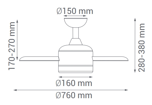 Ventilador Rainbow Sulion Medidas