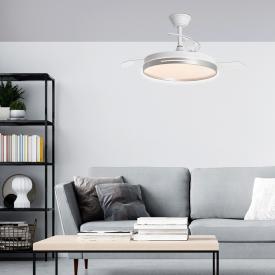 Ventilador retractil ALEMAR Togo Blanco Plata Luz LED Ø50-107 cm