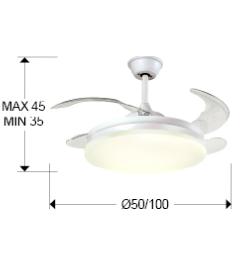 Ventilador Vento Schuller - Blanco/Marrón Motor DC LED Ø100cm