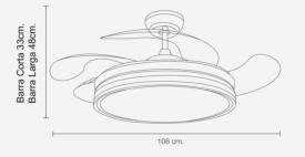 Ventilador Calima Negro MIMAX Motor DC Ø108cm LED