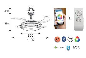 Ventilador Dron Musical Bluetooth Jueric - Aspas retractiles