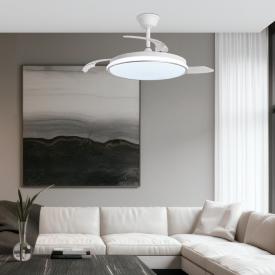 Ventilador retractil ALEMAR Dublin Blanco Plata Luz LED Ø50-107 cm