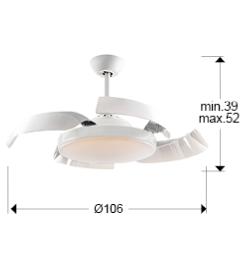 Ventilador Enzo Schuller - Blanco Motor DC LED Ø106cm