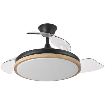 Ventilador EVROS Negro-Madera Fabrilamp - Motor DC Ø50-107cm