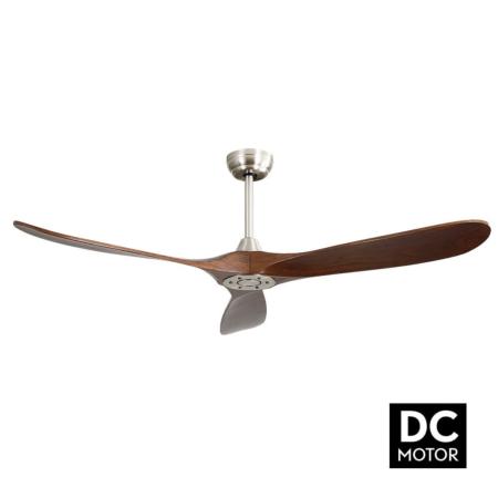 Ventilador Marin Niquel Roble Fabrilamp - Motor DC Ø152cm