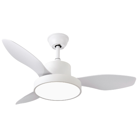 Ventilador Hayate Mini Blanco Fabrilamp - Motor DC, luz LED Ø97cm