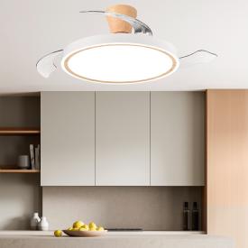 Ventilador retractil ALEMAR Kuper Blanco Madera Luz LED Ø40-88 cm