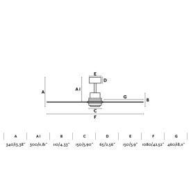 Ventilador Mini Lantau DC FARO negro - sin luz 107cm. Ø