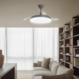Ventilador retractil ALEMAR Malta Café Luz LED Ø50-107 cm