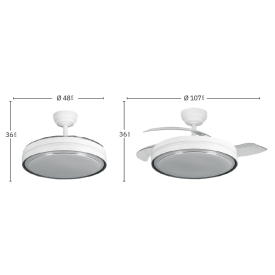 Ventilador Siux Blanco Fabrilamp - Motor DC Ø48-107cm