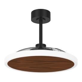 Ventilador retractil Zioneled Platon negro madera luz LED 107 cm