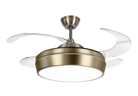 Ventilador aspas retractiles Simun Oro Fabrilamp Ø107cm DC