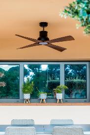 Ventilador WINCHE negro FARO Luz LED - IP44 Ø127cm