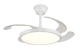 Ventilador Retractil Melody-S Blanco P&B - Motor DC. 41-92cmØ.