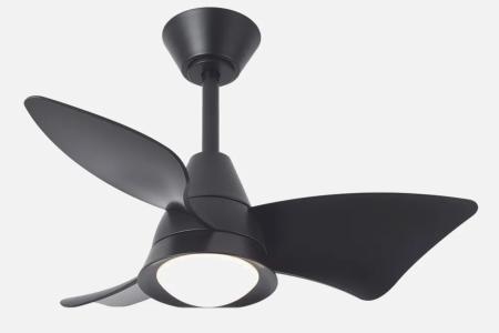 Ventilador Jaguar Negro Fabrilamp - Motor DC. 96cm Ø. Luz LED