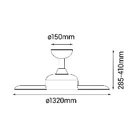 Ventilador de exterior Nati blanco SULION - Motor DC. 107cm Ø.