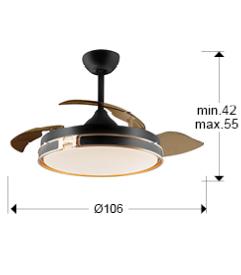 Ventilador Heron Schuller - Negro Motor DC LED Ø106cm