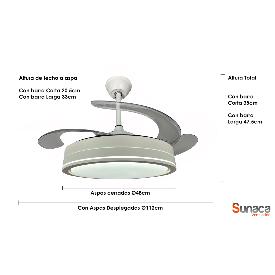 Ventilador Cordoba SUNACA - Motor DC. luz LED. 112cm Ø.