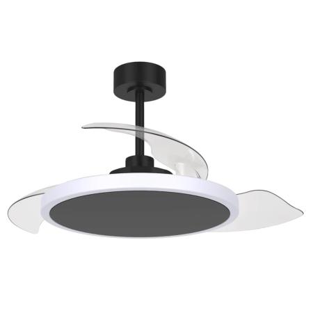 Ventilador retractil Zioneled Platon negro luz LED 107 cm
