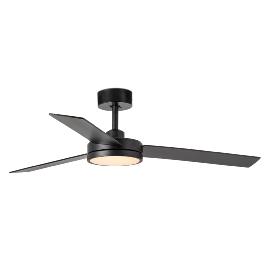 Ventilador Barth Negro FARO - Motor DC. luz LED 132cm. Ø