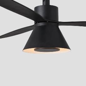 Ventilador AMELIA L CONE Negro FARO - Motor DC - Luz Led Ø132cm