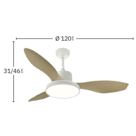 Ventilador Mandala Blanco Fabrilamp - Motor DC Ø120cm