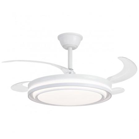 Ventilador KORFU Blanco - Motor DC. luz LED. Ø50-107CM.
