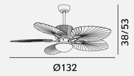 Ventilador COLLA Blanco Fabrilamp - Motor DC Ø132cm