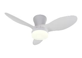 Ventilador Emily S Blanco especial techos bajos - Motor DC. Luz LED. 80cmØ.