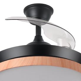 Ventilador EVROS Mini Negro-Madera Fabrilamp - Motor DC Ø91cm