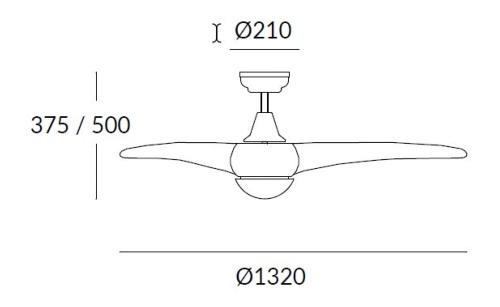 medidas ventilador helix forlight