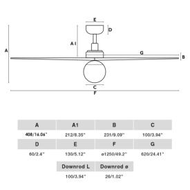 Ventilador KLIM M FARO Negro nogal - con luz Ø125cm