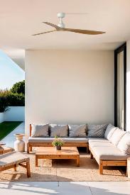 Ventilador OUTWOOD L FARO - Blanco Roble - IP44 Ø150cm.