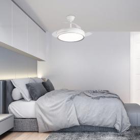Ventilador retractil ALEMAR Lima Blanco filo negro Luz LED Ø50-106 cm