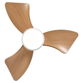 Ventilador de techo ALEMAR Tauro Blanco/Madera clara Luz LED Ø76 cm
