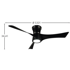 Ventilador Tianas Negro Fabrilamp - Motor DC Ø132cm