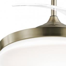 Ventilador retractil ALEMAR Malta Cuero Luz LED Ø50-107 cm