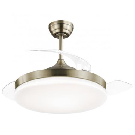 Ventilador retractil ALEMAR Malta Cuero Luz LED Ø50-107 cm