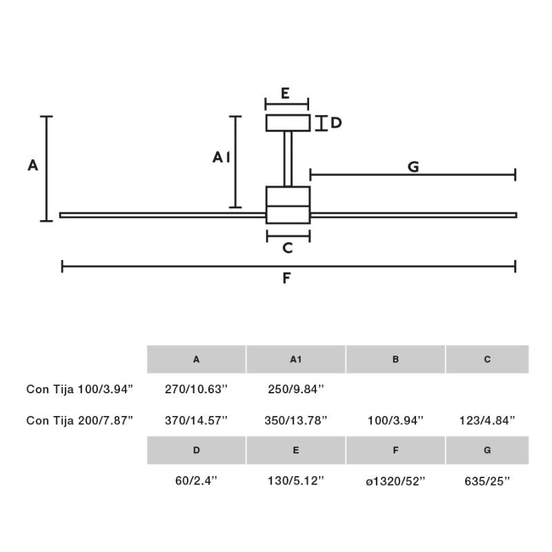 Ventilador AMELIA Gris FARO - Motor DC - sin luz Ø132cm