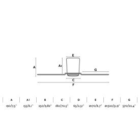 Ventilador de techo PEMBA FARO - Motor DC. Ø132cm